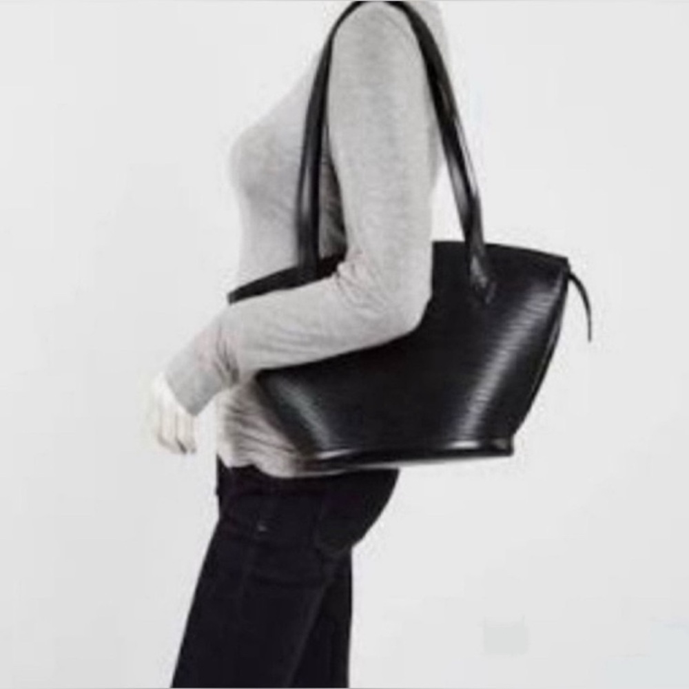 LOUIS VUITTON St. Jacques Epi Large Black Leather Tote Bag EUC